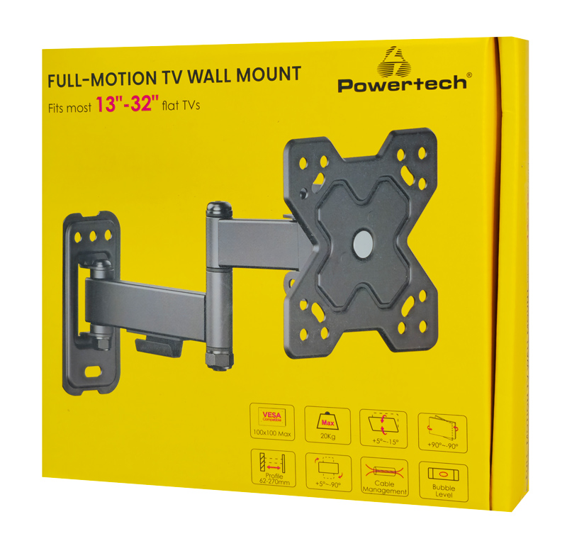 POWERTECH επιτοίχια βάση τηλεόρασης PT-1278, 13-32", έως 20kg, full motion 6 POWERTECH επιτοίχια βάση τηλεόρασης PT-1278, 13-32", έως 20kg, full motion - Image 4