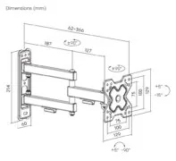 POWERTECH επιτοίχια βάση τηλεόρασης PT-1279, 13-32", έως 20kg, full motion 3