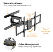 POWERTECH επιτοίχια βάση τηλεόρασης PT-1280, 43-100", έως 60kg, full motion 7 POWERTECH επιτοίχια βάση τηλεόρασης PT-1280, 43-100", έως 60kg, full motion 2