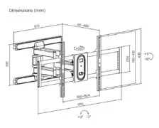 POWERTECH επιτοίχια βάση τηλεόρασης PT-1280, 43-100", έως 60kg, full motion 8 POWERTECH επιτοίχια βάση τηλεόρασης PT-1280, 43-100", έως 60kg, full motion 3