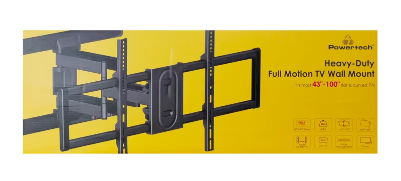 POWERTECH επιτοίχια βάση τηλεόρασης PT-1280, 43-100", έως 60kg, full motion 6 POWERTECH επιτοίχια βάση τηλεόρασης PT-1280, 43-100", έως 60kg, full motion - Image 4