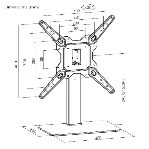 POWERTECH επιτραπέζια βάση τηλεόρασης PT-1281, 23-55", έως 40kg 11 POWERTECH επιτραπέζια βάση τηλεόρασης PT-1281, 23-55", έως 40kg - Image 9