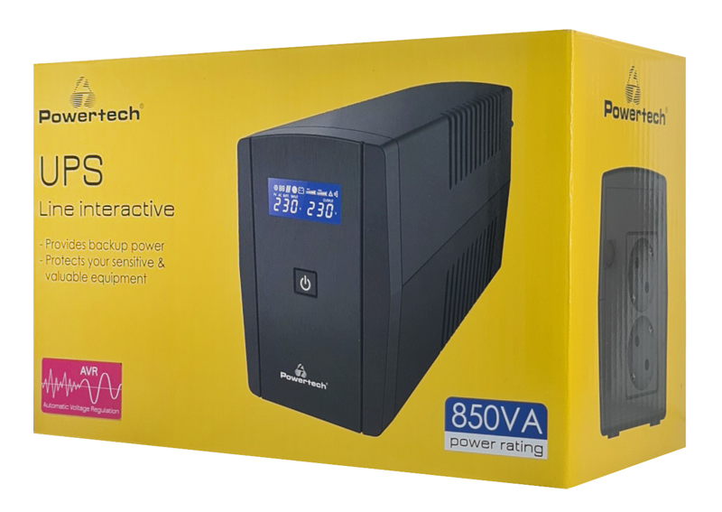 POWERTECH UPS Line Interactive PT-1295 με οθόνη, 850VA, 510W, 2x Schuko 5 POWERTECH UPS Line Interactive PT-1295 με οθόνη, 850VA, 510W, 2x Schuko - Image 3
