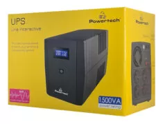 POWERTECH UPS Line Interactive PT-1297 με οθόνη, 1500VA, 900W, 4x Schuko, 2x RJ45/RJ11, USB Type B 3