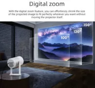 POWERTECH smart βιντεοπροβολέας PT-1305, 1080p, WiFi, Android, 170 ANSI lumens, λευκός 3