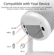 POWERTECH smart βιντεοπροβολέας PT-1305, 1080p, WiFi, Android, 170 ANSI lumens, λευκός 5