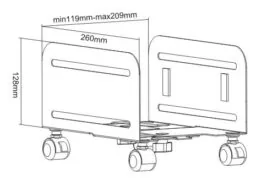 POWERTECH βάση PC PT-1329 με ροδάκια, universal, μεταλλική, έως 10kg 4