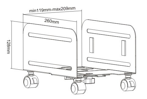 POWERTECH βάση PC PT-1329 με ροδάκια, universal, μεταλλική, έως 10kg 7 POWERTECH βάση PC PT-1329 με ροδάκια, universal, μεταλλική, έως 10kg - Image 5