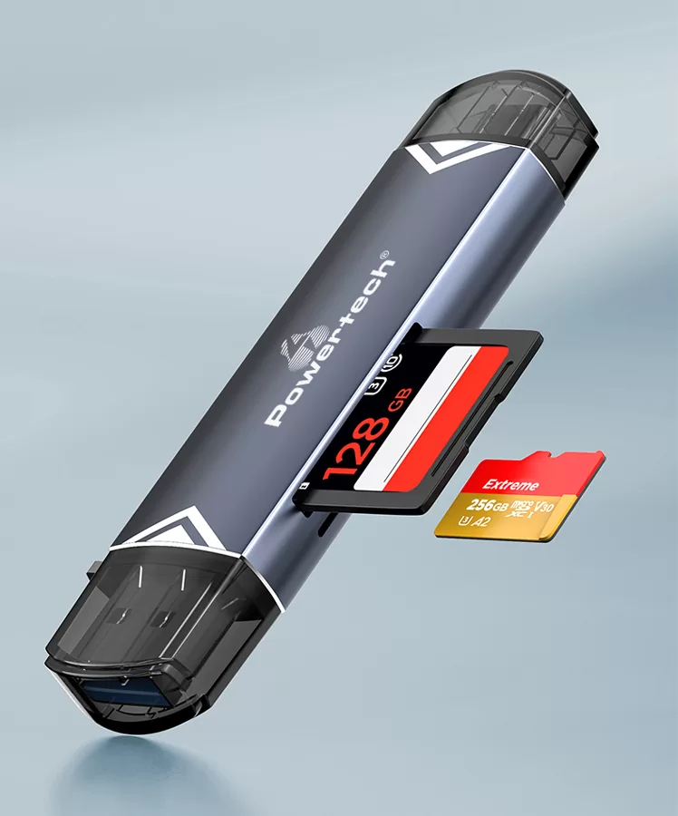 POWERTECH card reader PT-1343 για SD & micro SD, USB 3.2, 5Gbps, γκρι 4 POWERTECH card reader PT-1343 για SD & micro SD, USB 3.2, 5Gbps, γκρι - Image 2