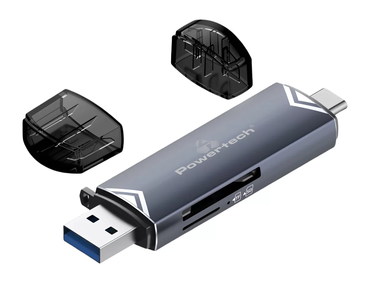 POWERTECH card reader PT-1343 για SD & micro SD, USB 3.2, 5Gbps, γκρι 3 POWERTECH card reader PT-1343 για SD & micro SD, USB 3.2, 5Gbps, γκρι