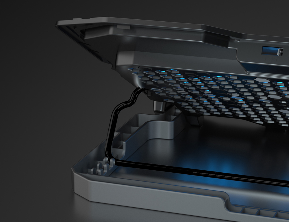 POWERTECH βάση & ψύξη laptop PT-1346, έως 15.6", 2x 125mm LED fan, μαύρη 5 POWERTECH βάση & ψύξη laptop PT-1346, έως 15.6", 2x 125mm LED fan, μαύρη - Image 3