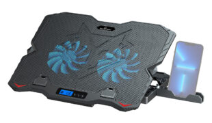 POWERTECH βάση & ψύξη laptop PT-1346, έως 15.6", 2x 125mm LED fan, μαύρη 1 POWERTECH βάση & ψύξη laptop PT-1346, έως 15.6", 2x 125mm LED fan, μαύρη