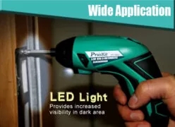 PROSKIT ηλεκτρικό κατσαβίδι PT-1362U με 4 μύτες, LED φακός, 1500mAh 5