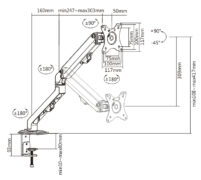 POWERTECH βάση γραφείου οθόνης PT-1365, 17-27", έως 7kg 7
