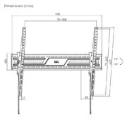 POWERTECH επιτοίχια βάση τηλεόρασης PT-1368, 43-100", έως 75kg, ρυθμιζόμενη κλίση 8