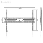 POWERTECH επιτοίχια βάση τηλεόρασης PT-1369, 43-100", έως 75kg, fixed 8