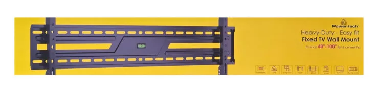 POWERTECH επιτοίχια βάση τηλεόρασης PT-1369, 43-100", έως 75kg, fixed 9