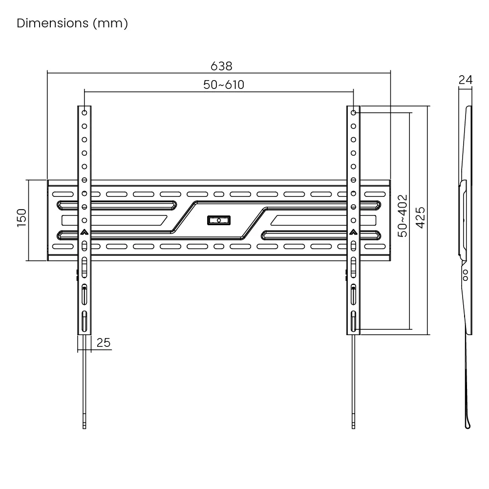 POWERTECH επιτοίχια βάση τηλεόρασης PT-1371, 37-86", έως 75kg, fixed 9 POWERTECH επιτοίχια βάση τηλεόρασης PT-1371, 37-86", έως 75kg, fixed - Image 7
