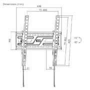 POWERTECH επιτοίχια βάση τηλεόρασης PT-1372, 32-75", έως 75kg, ρυθμιζόμενη κλίση 7