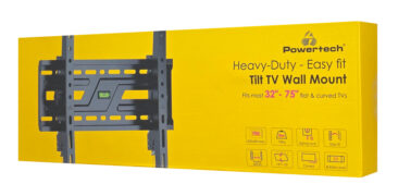 POWERTECH επιτοίχια βάση τηλεόρασης PT-1372, 32-75", έως 75kg, ρυθμιζόμενη κλίση 8