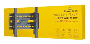 POWERTECH επιτοίχια βάση τηλεόρασης PT-1372, 32-75", έως 75kg, ρυθμιζόμενη κλίση 8