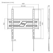 POWERTECH επιτοίχια βάση τηλεόρασης PT-1373, 32-75", έως 75kg, fixed 7