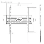 POWERTECH επιτοίχια βάση τηλεόρασης PT-1373, 32-75", έως 75kg, fixed 7