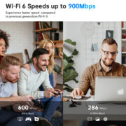 POWERTECH ασύρματος USB αντάπτορας δικτύου & Bluetooth 5.3 PT-1386, 900Mbps WiFi 6 3