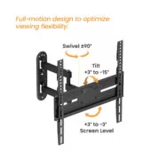 POWERTECH επιτοίχια βάση τηλεόρασης PT-1388, 32-65", έως 35kg, full motion 4