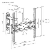 POWERTECH επιτοίχια βάση τηλεόρασης PT-1388, 32-65", έως 35kg, full motion 7