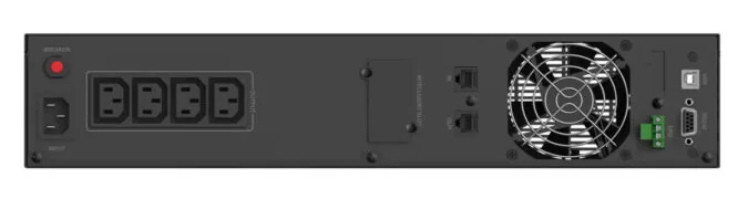 POWERTECH UPS Line Interactive PT-1408 για rack 2U, με οθόνη, 2200VA/1540W, 4x AC output 2