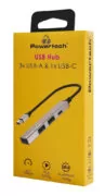 POWERTECH USB hub PT-1413, 4x θυρών, USB 3.2, 5Gbps, USB σύνδεση, γκρι 2
