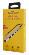 POWERTECH USB hub PT-1414, 5x θυρών, USB 3.2, 5Gbps, 100W, USB-C σύνδεση, γκρι 2