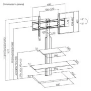 POWERTECH βάση τηλεόρασης δαπέδου PT-1422, 32-75", έως 40kg, με ράφια 9 POWERTECH βάση τηλεόρασης δαπέδου PT-1422, 32-75", έως 40kg, με ράφια 4