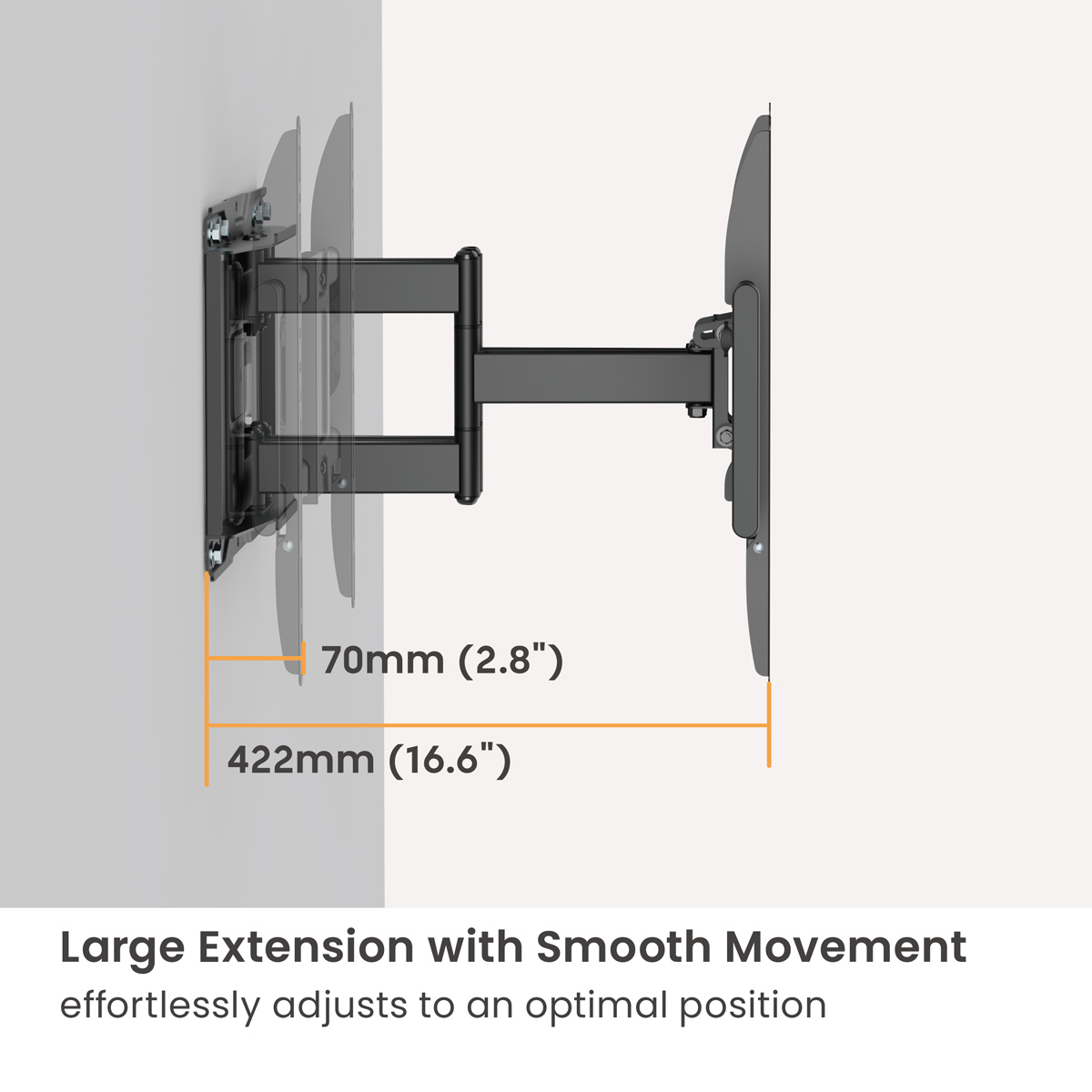 POWERTECH επιτοίχια βάση τηλεόρασης PT-1423, 37-90", 75kg, heavy duty, full motion 7 POWERTECH επιτοίχια βάση τηλεόρασης PT-1423, 37-90", 75kg, heavy duty, full motion - Image 5