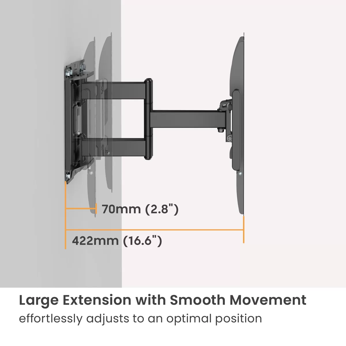 POWERTECH επιτοίχια βάση τηλεόρασης PT-1423, 37-90", 75kg, heavy duty, full motion 7 POWERTECH επιτοίχια βάση τηλεόρασης PT-1423, 37-90", 75kg, heavy duty, full motion - Image 5