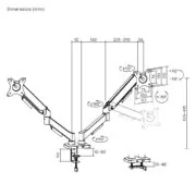 POWERTECH βάση γραφείου για 2x οθόνες PT-1425, 17-32", έως 9kg 7