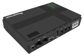 POWERTECH mini DC UPS PT-1434, 18W, 10400mAh, 3x DC, USB/LAN/POE, μαύρο 3