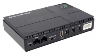 POWERTECH mini DC UPS PT-1435, 36W, 10400mAh, 3x DC, USB/LAN/POE, μαύρο 3