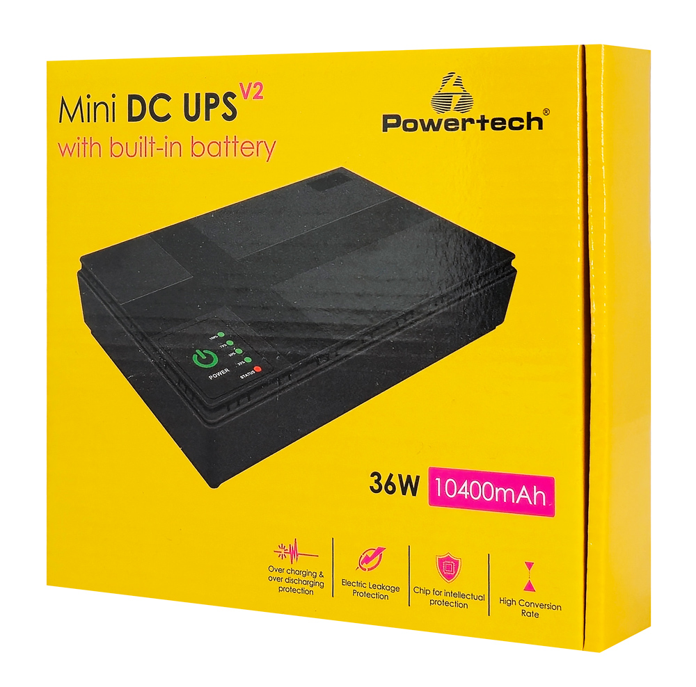 POWERTECH mini DC UPS PT-1435, 36W, 10400mAh, 3x DC, USB/LAN/POE, μαύρο 6 POWERTECH mini DC UPS PT-1435, 36W, 10400mAh, 3x DC, USB/LAN/POE, μαύρο - Image 4