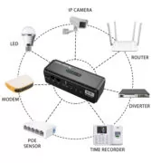 POWERTECH mini DC UPS PT-1436, 18W, 8800mAh, 3x DC, USB/USB-C/LAN/POE, μαύρο 2