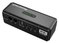 POWERTECH mini DC UPS PT-1436, 18W, 8800mAh, 3x DC, USB/USB-C/LAN/POE, μαύρο 3