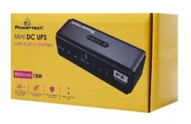POWERTECH mini DC UPS PT-1436, 18W, 8800mAh, 3x DC, USB/USB-C/LAN/POE, μαύρο 4