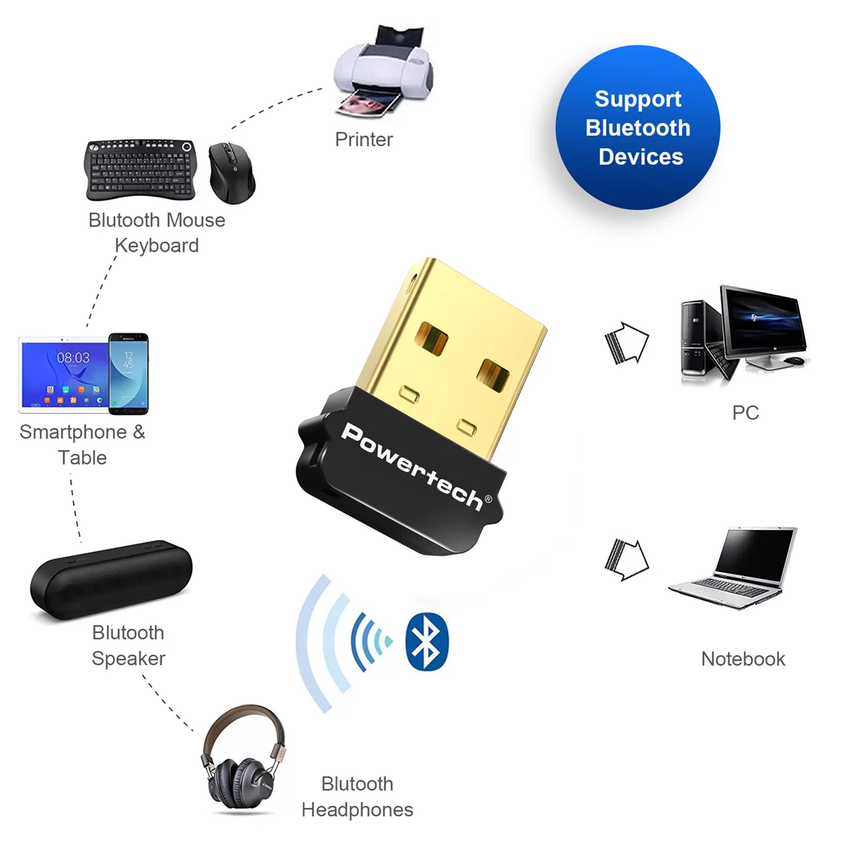 POWERTECH USB Bluetooth 5.1 αντάπτορας PT-1452 με εμβέλεια έως 20m 4 POWERTECH USB Bluetooth 5.1 αντάπτορας PT-1452 με εμβέλεια έως 20m - Image 2