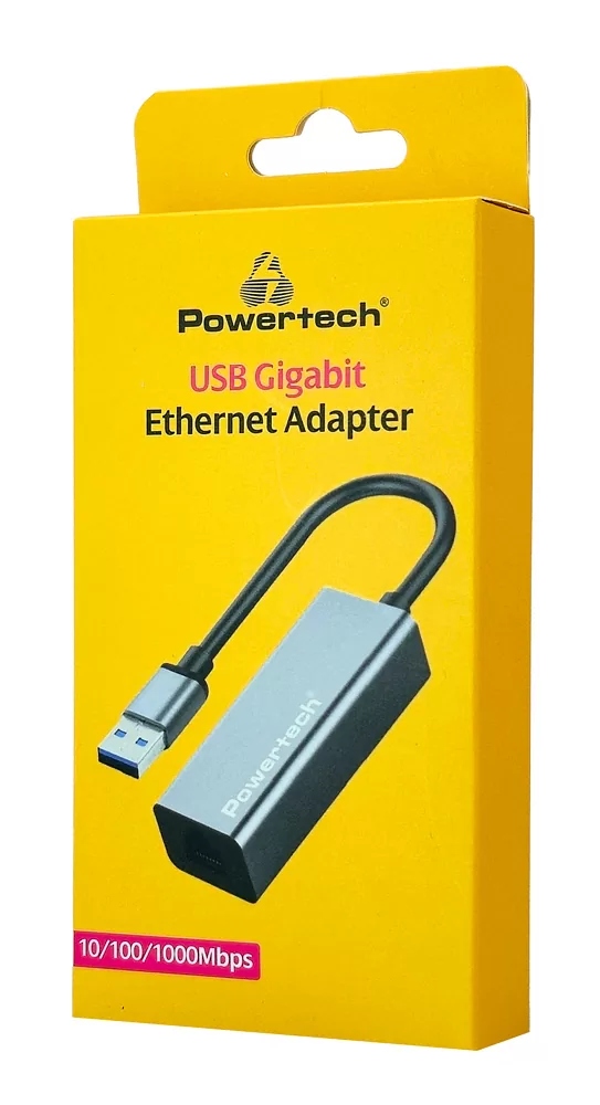 POWERTECH αντάπτορας δικτύου PT-1454, USB, 1000Mbps Ethernet, γκρι 4 POWERTECH αντάπτορας δικτύου PT-1454, USB, 1000Mbps Ethernet, γκρι - Image 2