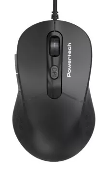 POWERTECH ενσύρματο ποντίκι PT-1467, οπτικό, έως 1600DPI, μαύρο