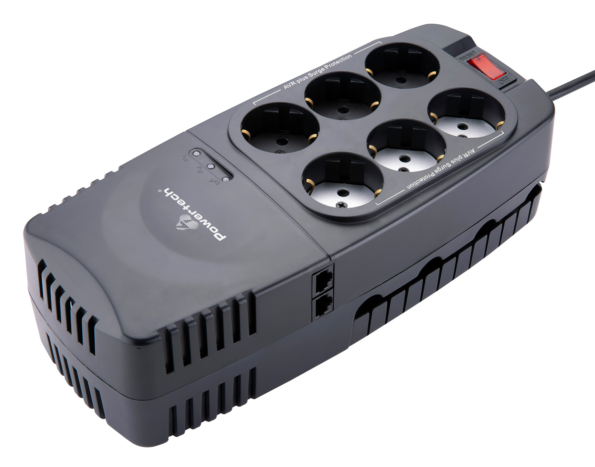 POWERTECH σταθεροποιητής ρεύματος PT-1496, 2000VA/1000W, 6x schuko 4 POWERTECH σταθεροποιητής ρεύματος PT-1496, 2000VA/1000W, 6x schuko - Image 2