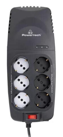 POWERTECH σταθεροποιητής ρεύματος PT-1496, 2000VA/1000W, 6x schuko