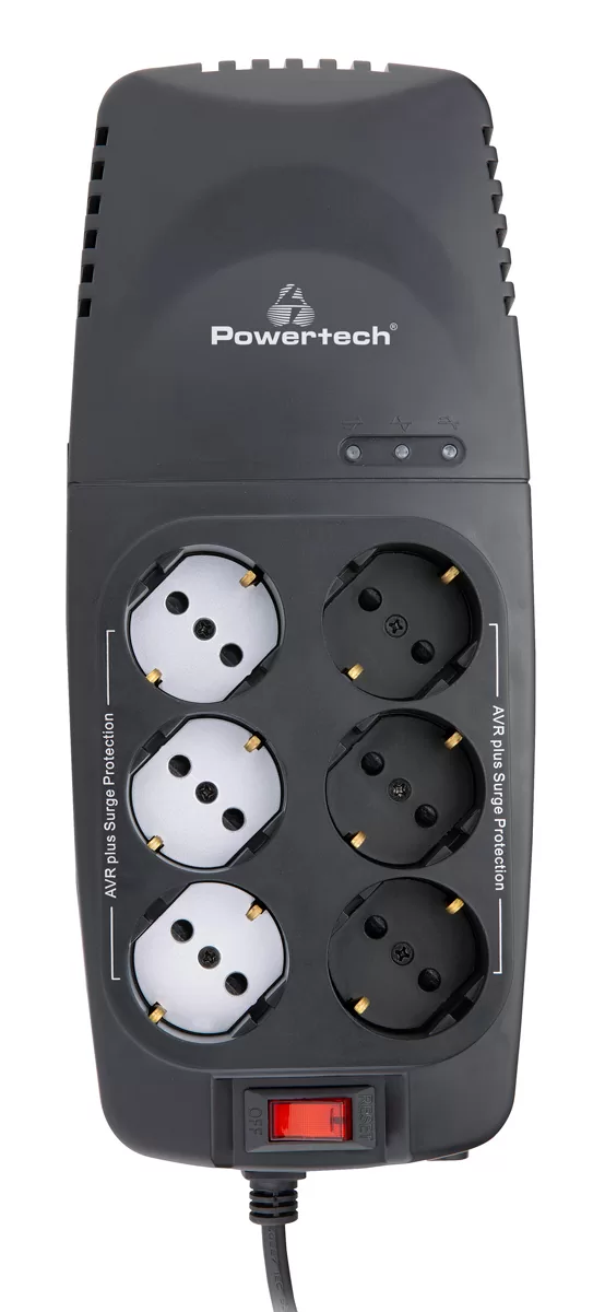 POWERTECH σταθεροποιητής ρεύματος PT-1496, 2000VA/1000W, 6x schuko 3 POWERTECH σταθεροποιητής ρεύματος PT-1496, 2000VA/1000W, 6x schuko
