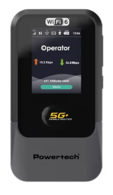 POWERTECH 5G mobile router PT-1512, WiFi 6, AX900 dual band, 4000mAh